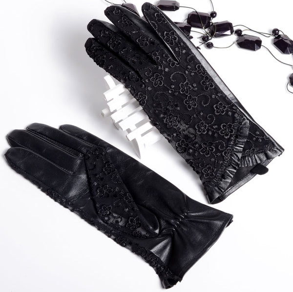 Genuine Lace Leather Gloves