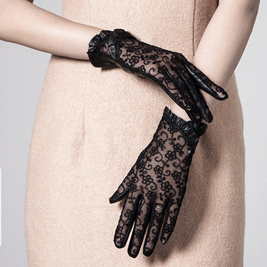 Genuine Lace Leather Gloves