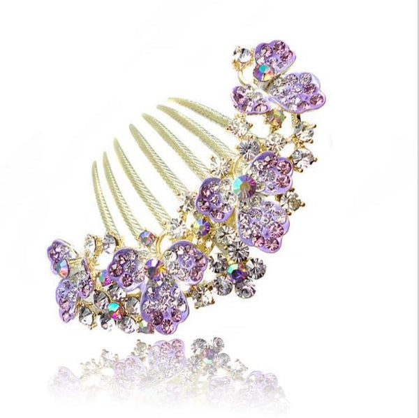 Floral Rhinestone  Clip