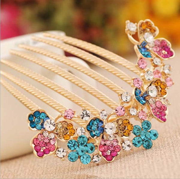 Floral Rhinestone  Clip